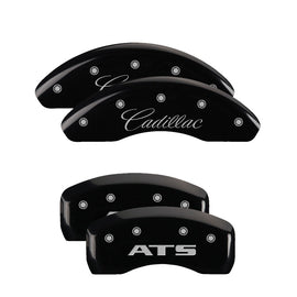 MGP Caliper Covers 35023SATSBK Set of 4: Black finish, Silver Cadillac / ATS