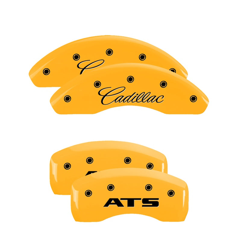 MGP Caliper Covers 35023SATSYL Set of 4: Yellow finish, Black Cadillac / ATS