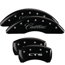 MGP Caliper Covers 35024SCTSBK Set of 4: Black finish, Silver Cadillac / CTS