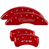 MGP Caliper Covers 35024SCTSRD Set of 4: Red finish, Silver Cadillac / CTS