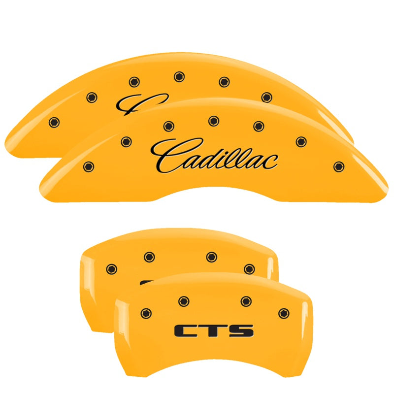 MGP Caliper Covers 35024SCTSYL Set of 4: Yellow finish, Black Cadillac / CTS