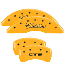 Load image into Gallery viewer, MGP Caliper Covers 35024SCTSYL Set of 4: Yellow finish, Black Cadillac / CTS
