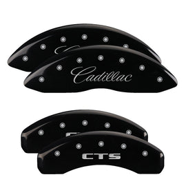 MGP Caliper Covers 35028SCTSBK Set of 4: Black finish, Silver Cadillac / CTS