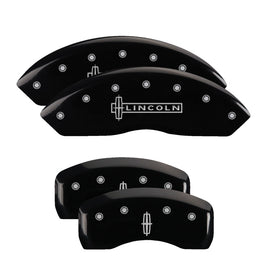 MGP Caliper Covers 36006SLC1BK Set of 4: Black finish, Silver Lincoln / Star logo