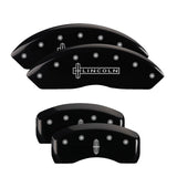 MGP Caliper Covers 36006SLC1BK Set of 4: Black finish, Silver Lincoln / Star logo
