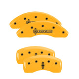 MGP Caliper Covers 36008SLC1YL Set of 4: Yellow finish, Black Lincoln / Star logo