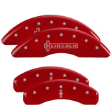 MGP Caliper Covers 36010SLC1RD Set of 4: Red finish, Silver Lincoln / Star logo