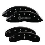MGP Caliper Covers 36012SLC1BK Set of 4: Black finish, Silver Lincoln / Star logo