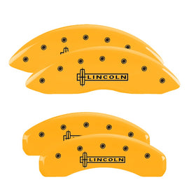 MGP Caliper Covers 36012SLCNYL Set of 4: Yellow finish, Black Lincoln