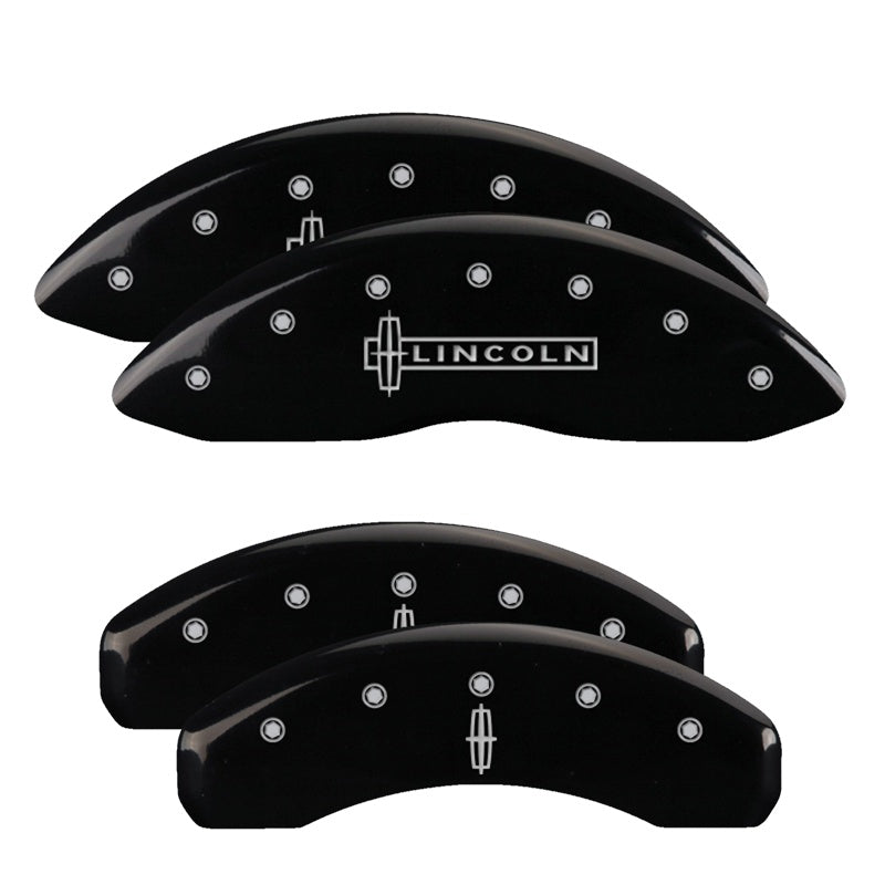 MGP Caliper Covers 36013SLC1BK Set of 4: Black finish, Silver Lincoln / Star logo