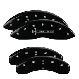 MGP Caliper Covers 36013SLC1BK Set of 4: Black finish, Silver Lincoln / Star logo