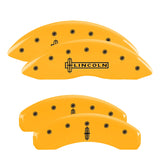 MGP Caliper Covers 36014SLC1YL Set of 4: Yellow finish, Black Lincoln / Star logo