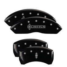 Load image into Gallery viewer, MGP Caliper Covers 36017SLC1BK Set of 4: Black finish, Silver Lincoln / Star logo