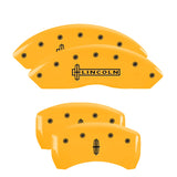 MGP Caliper Covers 36017SLC1YL Set of 4: Yellow finish, Black Lincoln / Star logo