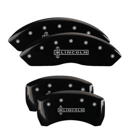 MGP Caliper Covers 36017SLCNBK Set of 4: Black finish, Silver Lincoln