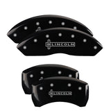 MGP Caliper Covers 36017SLCNBK Set of 4: Black finish, Silver Lincoln