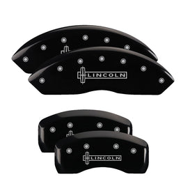 MGP Caliper Covers 36018SLCNBK Set of 4: Black finish, Silver Lincoln