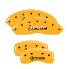 Load image into Gallery viewer, MGP Caliper Covers 36018SLCNYL Set of 4: Yellow finish, Black Lincoln