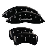 MGP Caliper Covers 36019SLC1BK Set of 4: Black finish, Silver Lincoln / Star logo