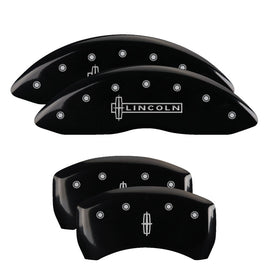 MGP Caliper Covers 36020SLC1BK Set of 4: Black finish, Silver Lincoln / Star logo