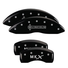 Load image into Gallery viewer, MGP Caliper Covers 36021SLCXBK Set of 4: Black finish, Silver Lincoln / MKX