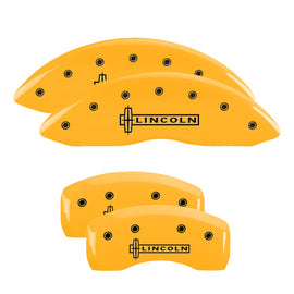 MGP Caliper Covers 36023SLCNYL Set of 4: Yellow finish, Black Lincoln