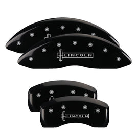 MGP Caliper Covers 36024SLCNBK Set of 4: Black finish, Silver Lincoln