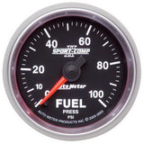AutoMeter 3663 GAUGE, FUEL PRESSURE, 2 1/16in, 100PSI, DIGITAL STEPPER MOTOR, SPORT-COMP II