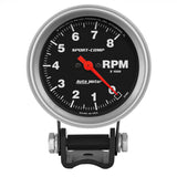 AutoMeter 3708 Traditional incandescent lighting illuminates around the perimeter of the dial