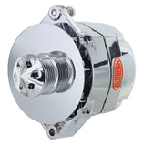 Powermaster Performance 37294-311 Alternator; 12si; 150 Amp; 100 Idle; 6 Groove Pulley; Baffle And Cone; Chrome;
