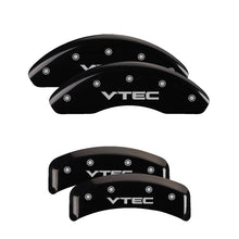 Load image into Gallery viewer, MGP Caliper Covers 39002SVTCBK Set of 4: Black finish, Silver VTEC