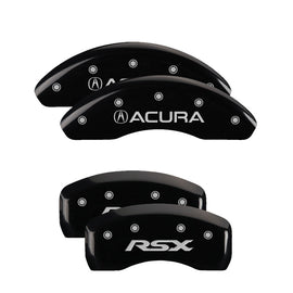 MGP Caliper Covers 39003SRSXBK Set of 4: Black finish, Silver Acura / RSX