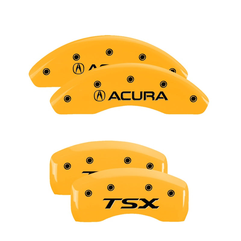 MGP Caliper Covers 39004STSXYL Set of 4: Yellow finish, Black Acura / TSX