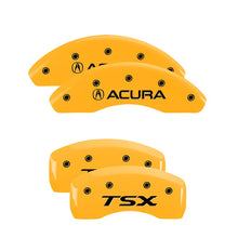 Load image into Gallery viewer, MGP Caliper Covers 39004STSXYL Set of 4: Yellow finish, Black Acura / TSX