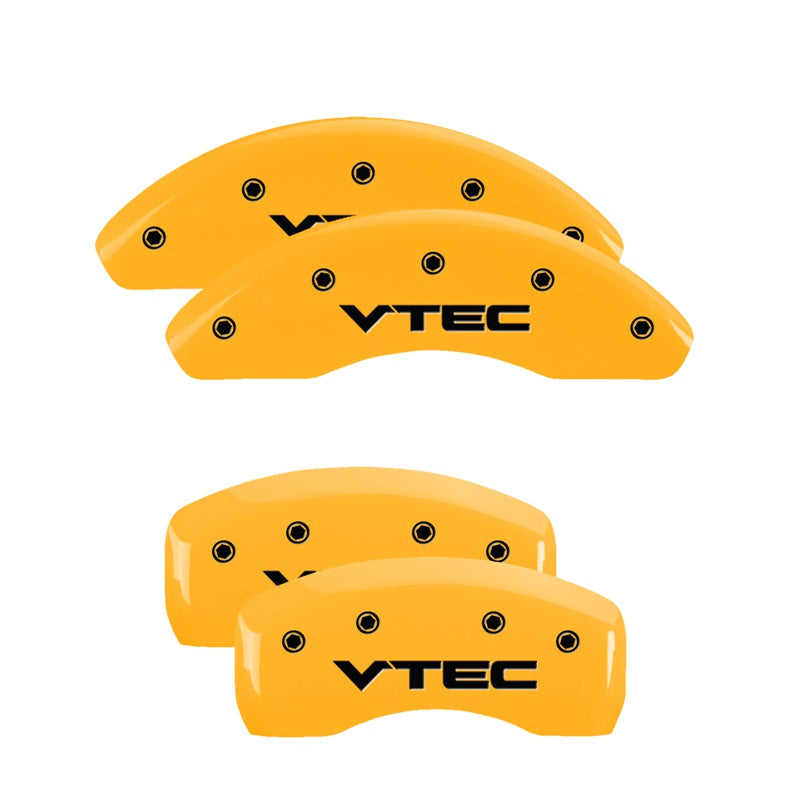 MGP Caliper Covers 39004SVTCYL Set of 4: Yellow finish, Black VTEC