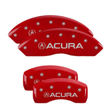 Load image into Gallery viewer, MGP Caliper Covers 39005SACURD Set of 4: Red finish, Silver Acura