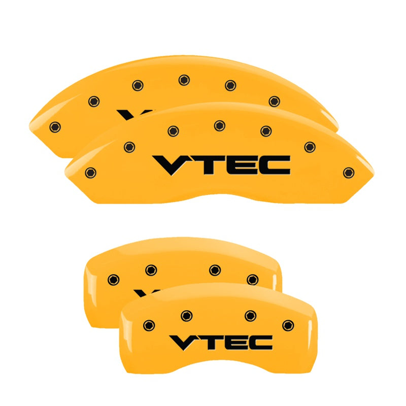 MGP Caliper Covers 39005SVTCYL Set of 4: Yellow finish, Black VTEC