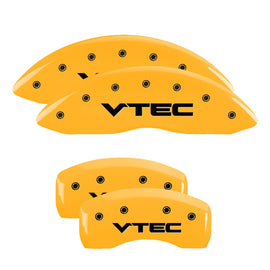 MGP Caliper Covers 39011SVTCYL Set of 4: Yellow finish, Black VTEC