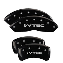 Load image into Gallery viewer, MGP Caliper Covers 39014SIVTBK Set of 4: Black finish, Silver i-Vtec