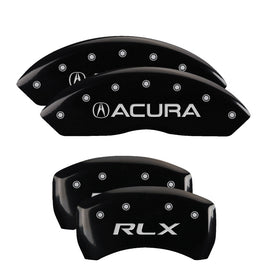 MGP Caliper Covers 39014SRLXBK Set of 4: Black finish, Silver Acura / RLX