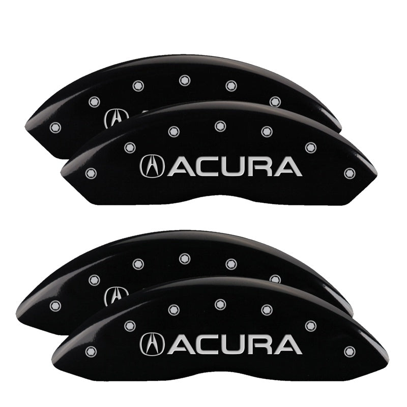 MGP Caliper Covers 39015SACUBK Set of 4: Black finish, Silver Acura