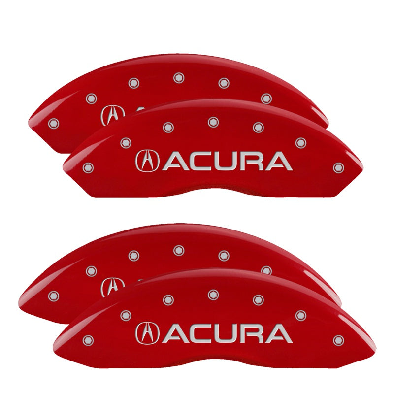 MGP Caliper Covers 39015SACURD Set of 4: Red finish, Silver Acura