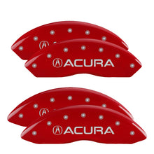 Load image into Gallery viewer, MGP Caliper Covers 39015SACURD Set of 4: Red finish, Silver Acura