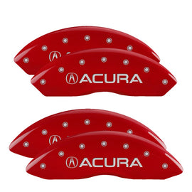 MGP Caliper Covers 39015SACURD Set of 4: Red finish, Silver Acura