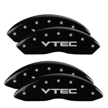 Load image into Gallery viewer, MGP Caliper Covers 39015SVTCBK Set of 4: Black finish, Silver VTEC