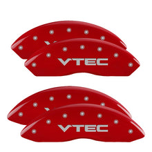 Load image into Gallery viewer, MGP Caliper Covers 39015SVTCRD Set of 4: Red finish, Silver VTEC