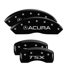 Load image into Gallery viewer, MGP Caliper Covers 39016STSXBK Set of 4: Black finish, Silver Acura / TSX