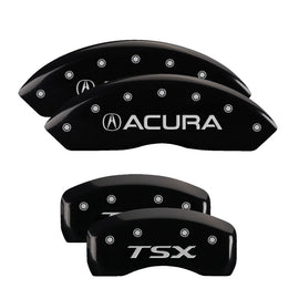 MGP Caliper Covers 39016STSXBK Set of 4: Black finish, Silver Acura / TSX