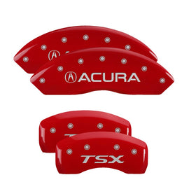 MGP Caliper Covers 39016STSXRD Set of 4: Red finish, Silver Acura / TSX