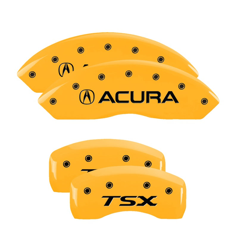 MGP Caliper Covers 39016STSXYL Set of 4: Yellow finish, Black Acura / TSX